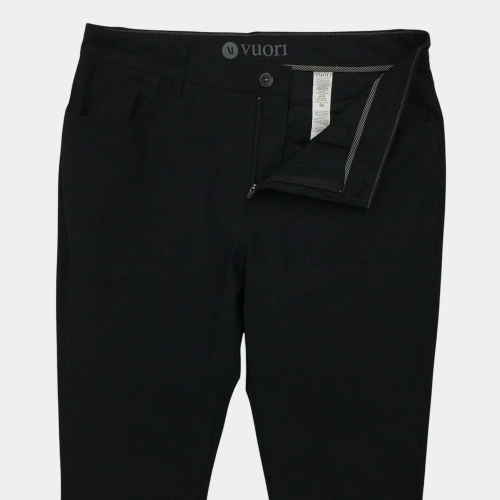 Vuori Men Black Meta Pant Performance Trousers Chino Style Size 33